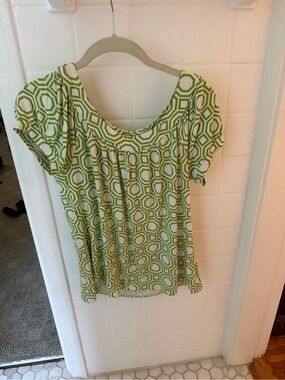 MICHAEL Michael Kors Lime Green & White Geometric Short-Sleeve Tee